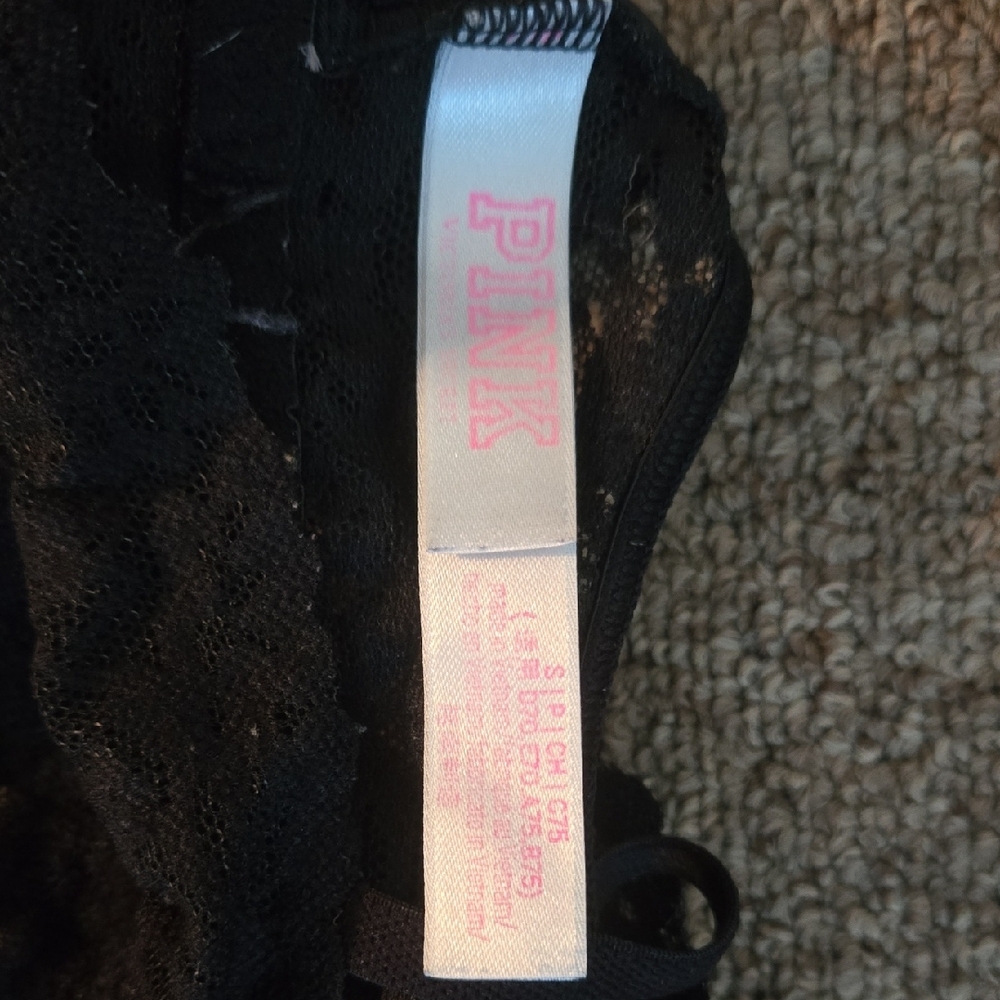 PINK Victoria's Secret Black Lace Bra Intimates - Picture 3 of 4